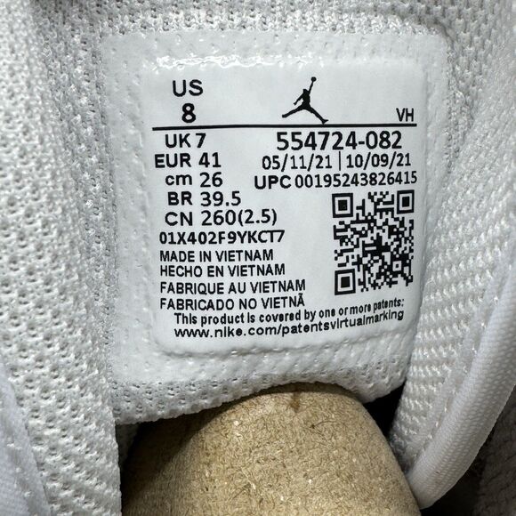 Nike Air Jordan 1 Mid Men's Size 8 College Grey Light Bone-White 554724-082 - Picture 10 of 12